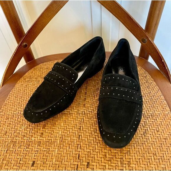 Bleeker & bond black suede studded loafers size 7 - Picture 5 of 11